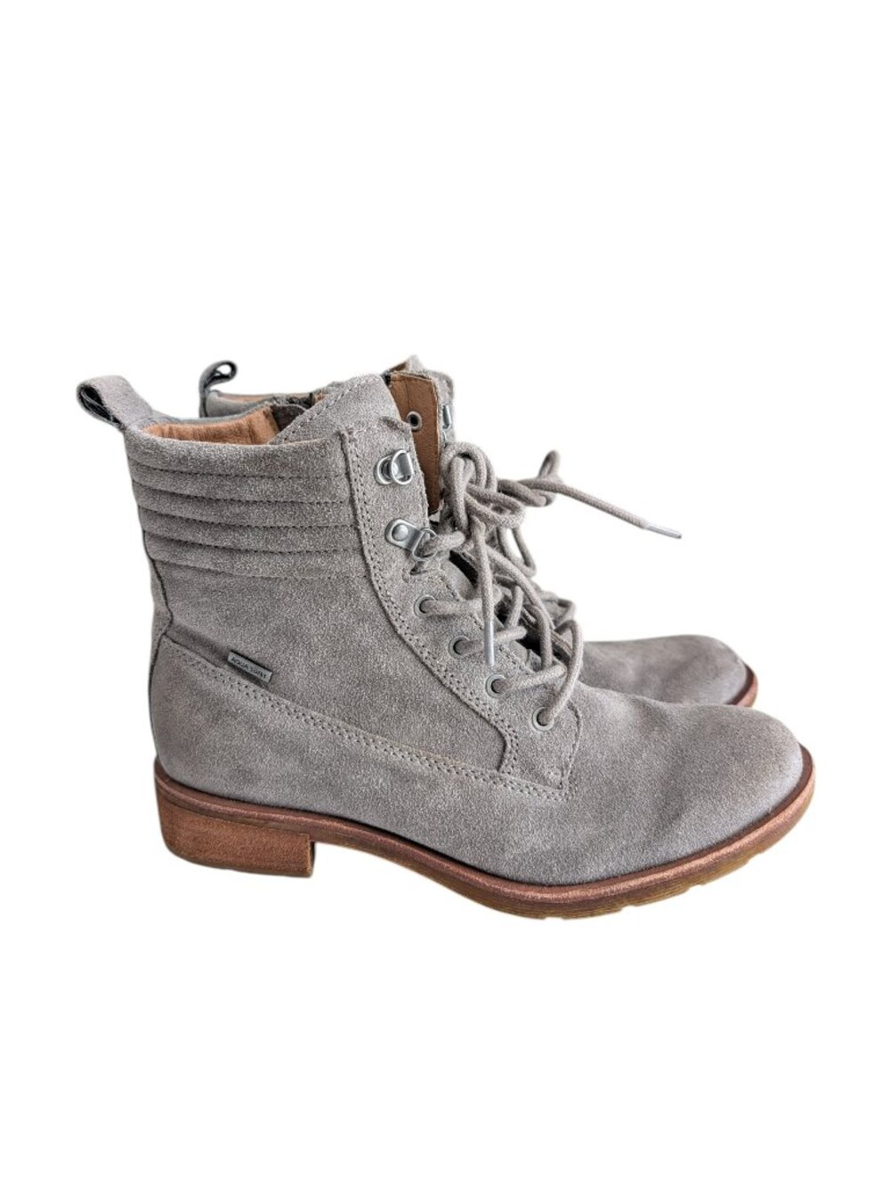 Sofft Aqua Leather Suede Gray Boots Waterproof Lace Up/Side Zipper Women's 8M